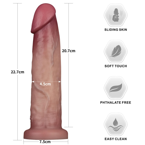 Реалистичный фаллоимитатор LoveToy Sliding Skin Pro II Dual Layer Silicone Dong, 22,7 см