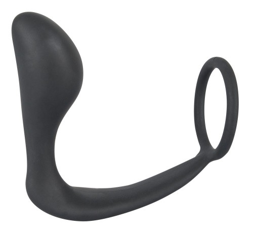 Orion Black Velvets Ring & Plug - Эрекционное кольцо с анальной пробкой, 8х4 см (чёрный)