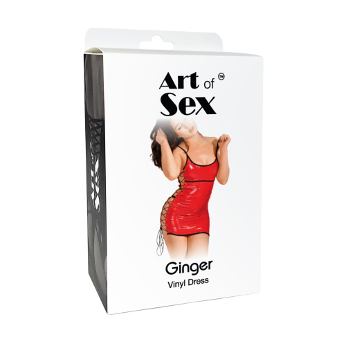 Сексуальное лакированное платье на шнуровке Art of Sex - Ginger, XS-M
