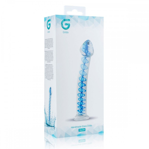 Gildo Glass Dildo No. 4 - Скляний фалоімітатор, 17,5 см (блакитний) - купити в Києві, Україні