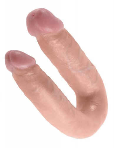 Pipedream Cock U-shape Double Trouble M - двойной фаллоимитатор, 34х3,3 см (цвет загара)