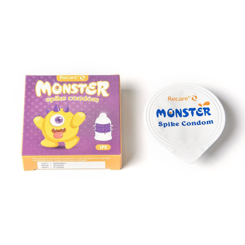 Насадка на член Recare Yellow Monster Spike Condom (с рядами пупырышков и шипов)