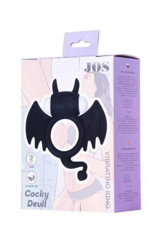 JOS Cocky Devil - забавное виброкольцо, 8.5х2.5 см (черный)