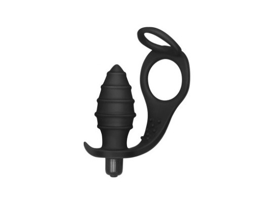 LoveToy Ass Rasca Prostate Plug Combo Vibrating Black - Анальная пробка с вибрацией, 8х4 см