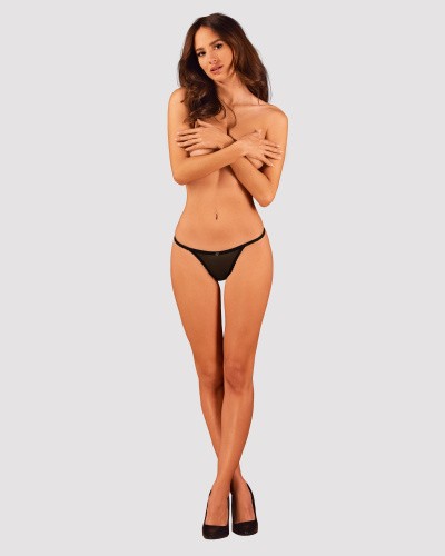 Obsessive Celia Noir crotchless thong - Сексуальные женские стринги, M/L
