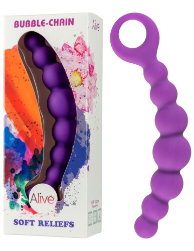 Alive Bubble Chain - анальний стимулятор, 21х3 см (фіолетовий) - купити в Києві, Україні