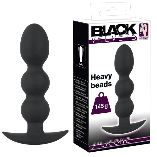 Orion Black Velvets Heavy Beads - Анальна пробка, 13,3х3,2 см (чорний) - купити в Києві, Україні
