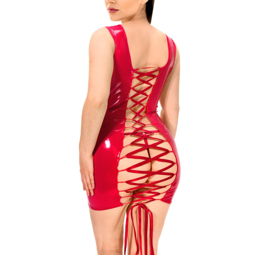 Лакированное платье на шнуровке Art of Sex - Demi, L-2XL