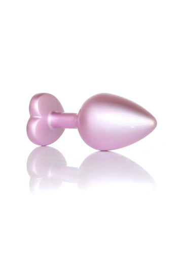 Анальная пробка с камнем B-Series Jewellery Pearl Pink Heart Plug, M
