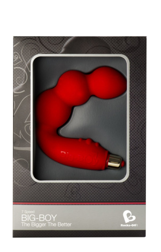 Rocks Off Big-Boy Red - вибромассажёр простаты с массажем промежности, 12х4,5 см. (красный)