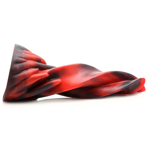 Creature Cocks Hell Kiss Twisted Tongues Silicone - фантазийный фаллоимитатор в виде языка монстра, 18.8х5.6 см (чёрный с красным)