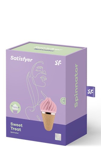 Satisfyer Layons Sweet Treat - стимулятор для клитора с вращающимися лепестками, 10х4 см (розовый с коричневым)