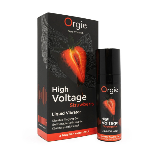 Рідкий вібратор Orgie High Voltage – Strawberry, 15 мл (полуниця) - купити в Україні | Секс шоп SEX-SHOP.ua