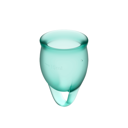 Satisfyer Feel Confident - набор менструальных чаш, 15 мл и 20 мл (зеленый)