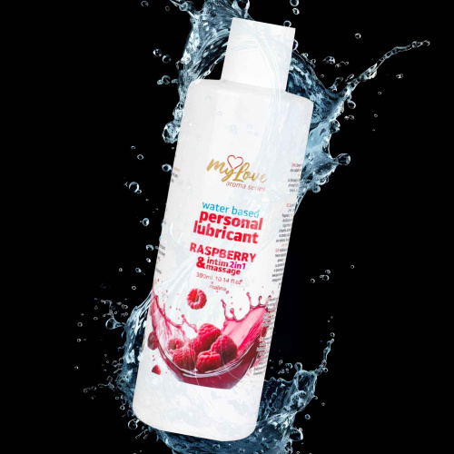 2в1 лубрикант и массажный гель - MyLove Aroma Series Intim&Massage Raspberry, 300 мл