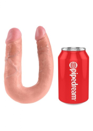 Pipedream Cock U-shape Double Trouble M - двойной фаллоимитатор, 34х3,3 см (цвет загара)