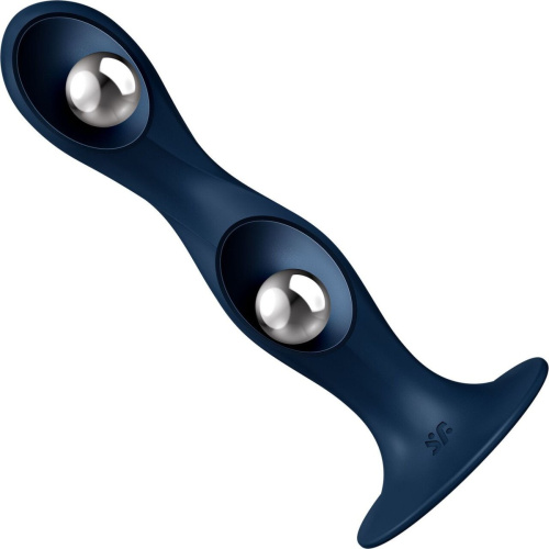 Satisfyer Double Ball-R Dark Blue - Фаллоимитатор, 16,5 см (синий)