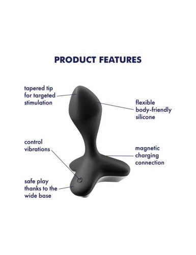 Satisfyer Game Changer - Анальна пробка з вібрацією, 11.5х4.1 см (чорна) - купити в Києві, Україні