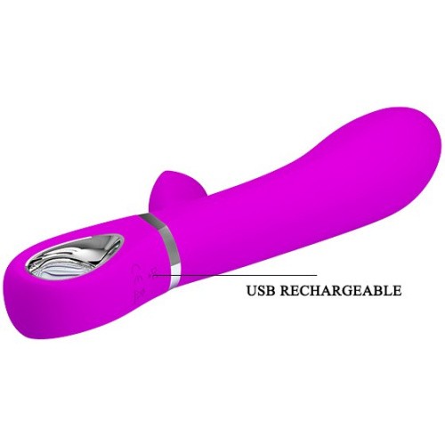 Pretty Love Thomas Vibrator - Вибратор с клиторальным стимулятором, 20.5х4 см (фиолетовый)