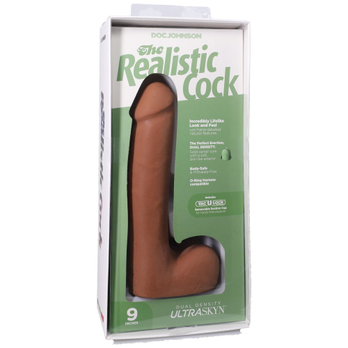 Фалоімітатор Doc Johnson The Realistic Cock ULTRASKYN 9 Inch with Balls, 22,9 см - купити в Україні | Секс шоп SEX-SHOP.ua