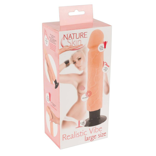 Nature Skin Realistic Vibe большой реалистичный вибратор на присоске, 26х5 см