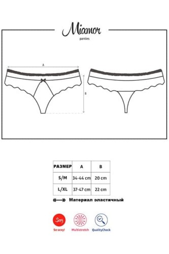 Obsessive Miamor - Комфортные и максимально чувственные трусики, S/M (бирюзовый)