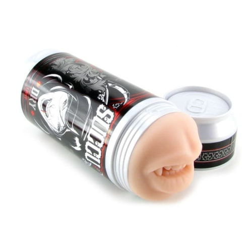 Flashlight Succu Dry - Мастурбатор рот вампира с клыками, 19,5х7 см