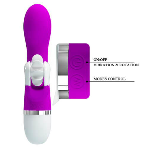 Pretty Love Sheila Rolling Vibrator Purple - Вибратор-кролик с имитацией оральных ласк,19.4х3.8 см (фиолетовый)