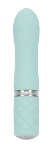 Pillow Talk Flirty Teal - Роскошный вибратор с кристаллом Сваровски, 7х2.2 см