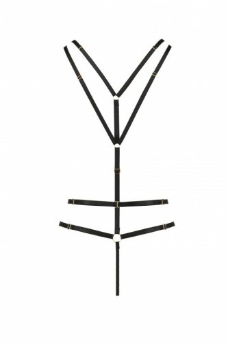 Passion Exclusive Meggy body открытое боди из стреп, L/XL (чёрный)