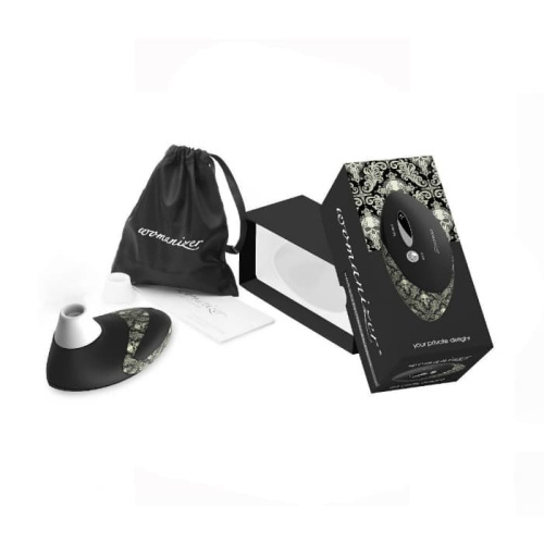 Womanizer W500 - Вакуумный стимулятор клитора с кристаллом Swarovski, 12х6 см (чёрный)