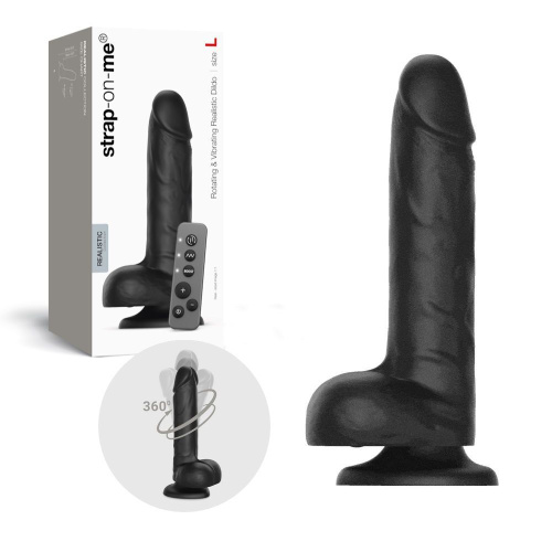 Фаллоимитатор с вибрацией и ротацией Strap-On-Me Rotating & Vibrating Realistic Dildo - L