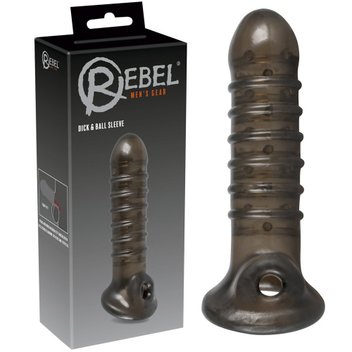 Rebel Dick & Ball Sleeve - Насадка на пенис, 18 см (черный)