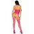Leg Avenue - High neck lace bodystocking - Мереживний комбінезон з імітацією панчох, O/S (рожевий) - купити в Києві, Україні