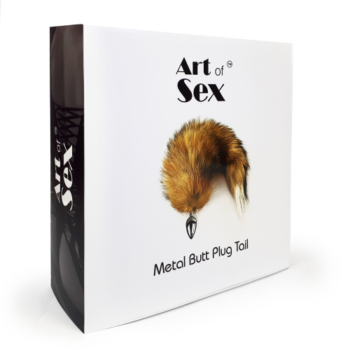 Металлическая анальная пробка с хвостом Art of Sex Red fox, M