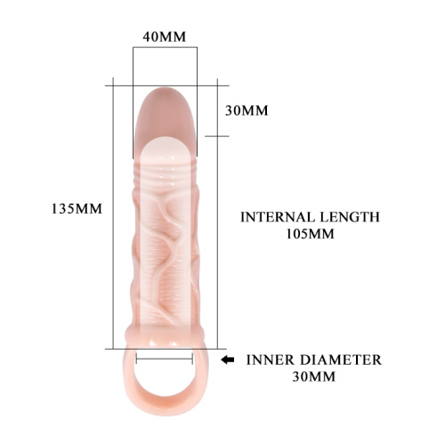 LyBaile Men ExTension Penis Sleeve - Насадка на пенис, +3 см (телесный)