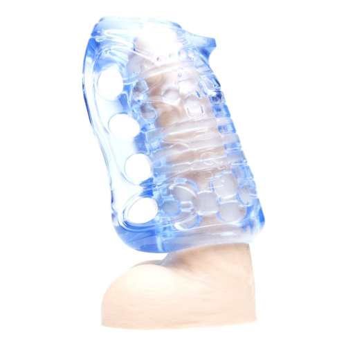 Fleshlight Fleshskins Grip Blue Ice - инновационный мастурбатор, 13.5 см (голубой)