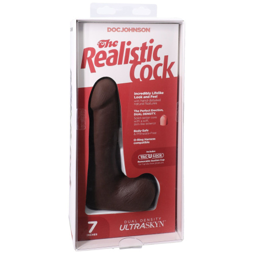 Фалоімітатор Doc Johnson The Realistic Cock ULTRASKYN 7 Inch with Balls, 17,8 см - купити в Україні | Секс шоп SEX-SHOP.ua