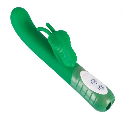 Champion Butterfly Vibrator Green - вибратор кролик с 7 режимами, 23х3 см