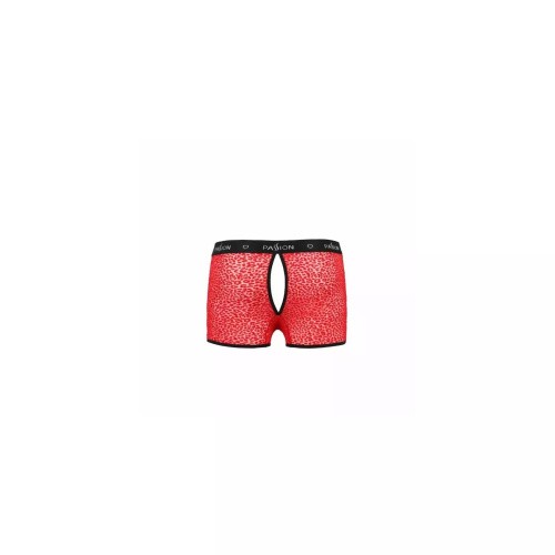 Passion - 046 SHORT PARKER red - Сексуальные мужские трусы с открытой попкой, L/XL