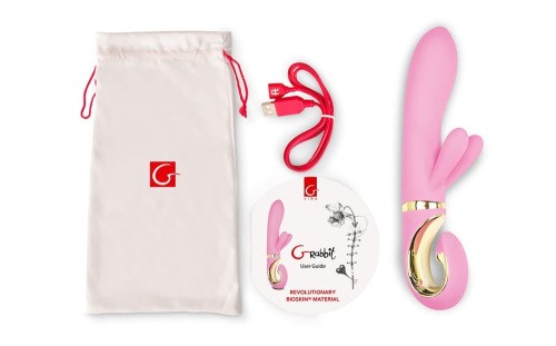 Gvibe Grabbit - вибратор-кролик с тремя моторчиками, 18х3.5 см (розовый)