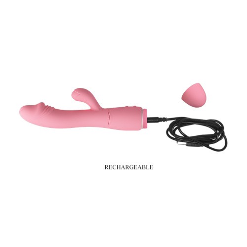 Pretty Love Snappy Vibrator Flesh - перезаряжаемый вибратор-кролик, 19.5х3.2 см (розовый)