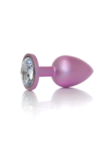 Анальная пробка с камнем B-Series Jewellery Pearl Pink Plug, L