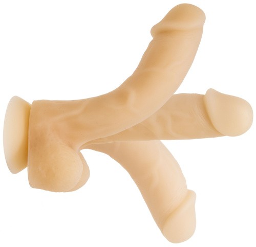 Addiction David 8" Bendable Silicone Dong - Реалистичный силиконовый фаллоимитатор на присоске, 15.2х3.8 см