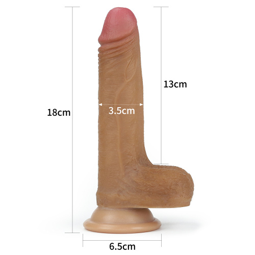 Dual Layer Platinum Silicone Cock Brown 7'' - Фаллоимитатор, 18 см (коричневый)
