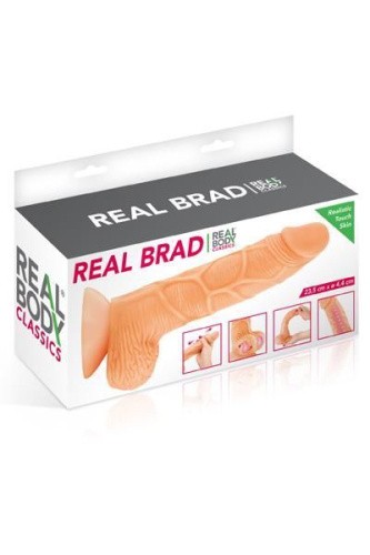 Real Body Real Brad - фаллоимитатор с подвижной крайней плотью, 15,5х4,5 см.