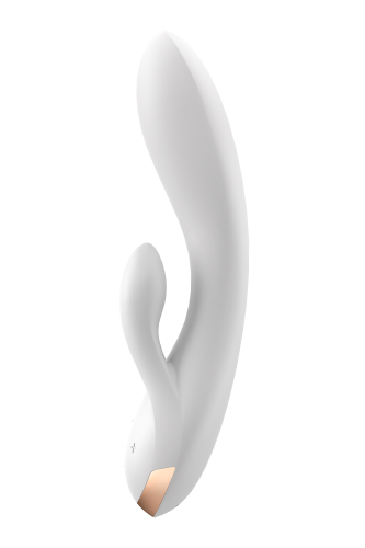 Satisfyer Double Flex - Вибратор-кролик с тремя моторчиками, 20.1х4.6 см (белый)