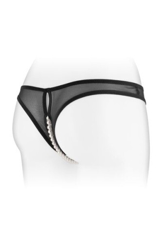 Fashion Secret Sophie Black - трусики с жемчугом и доступом, S-L (чёрные)