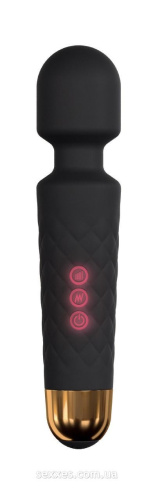 Dorcel Wand Wanderful Black мощный водонепроницаемый минивибромассажер с 18 режимами работы, 20х4 см (чёрный)