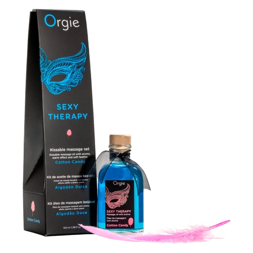Orgie Lips Massage Kit Cotton Candy - массажное масло сахарная вата, 100 мл